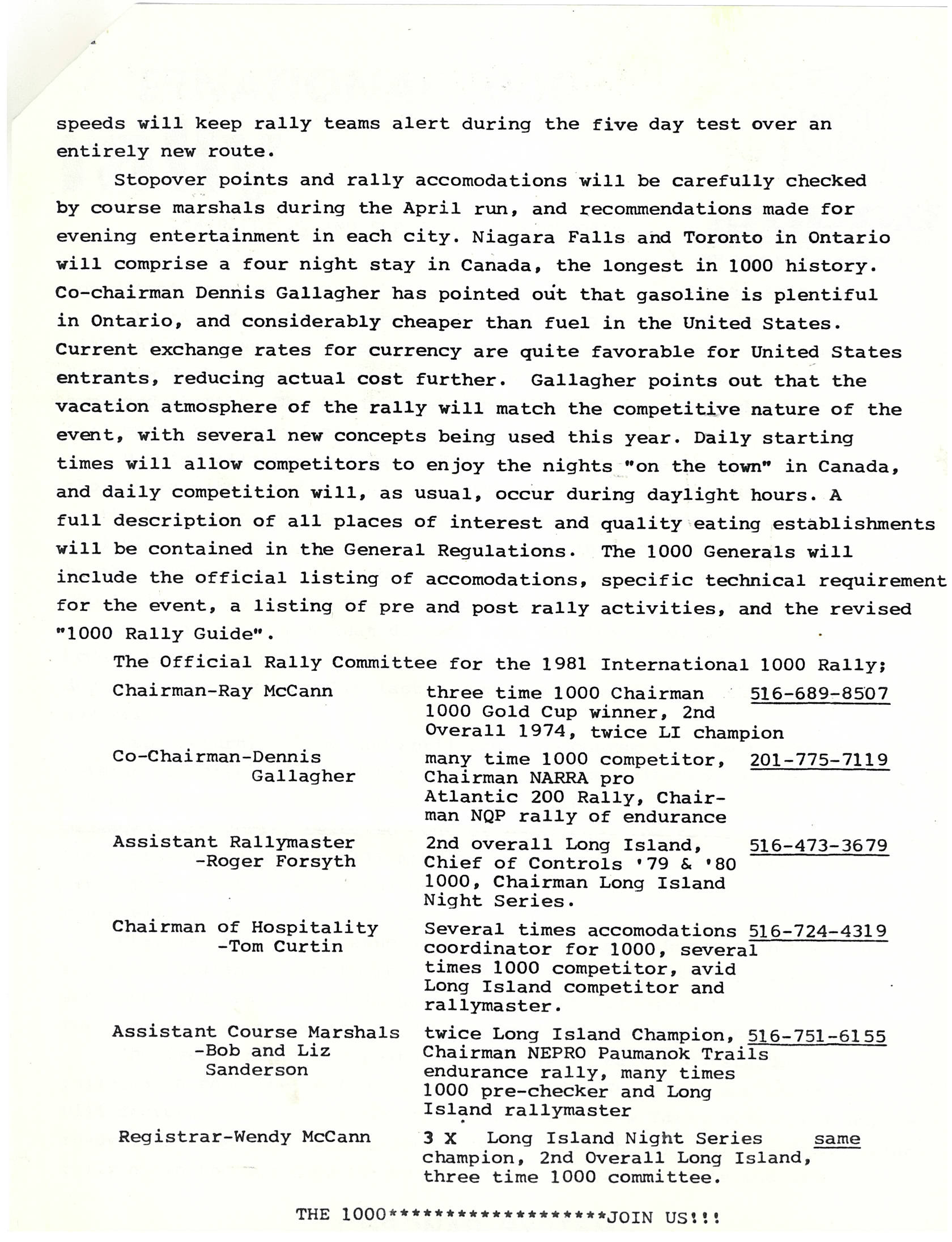 International 1000 Rally 1981