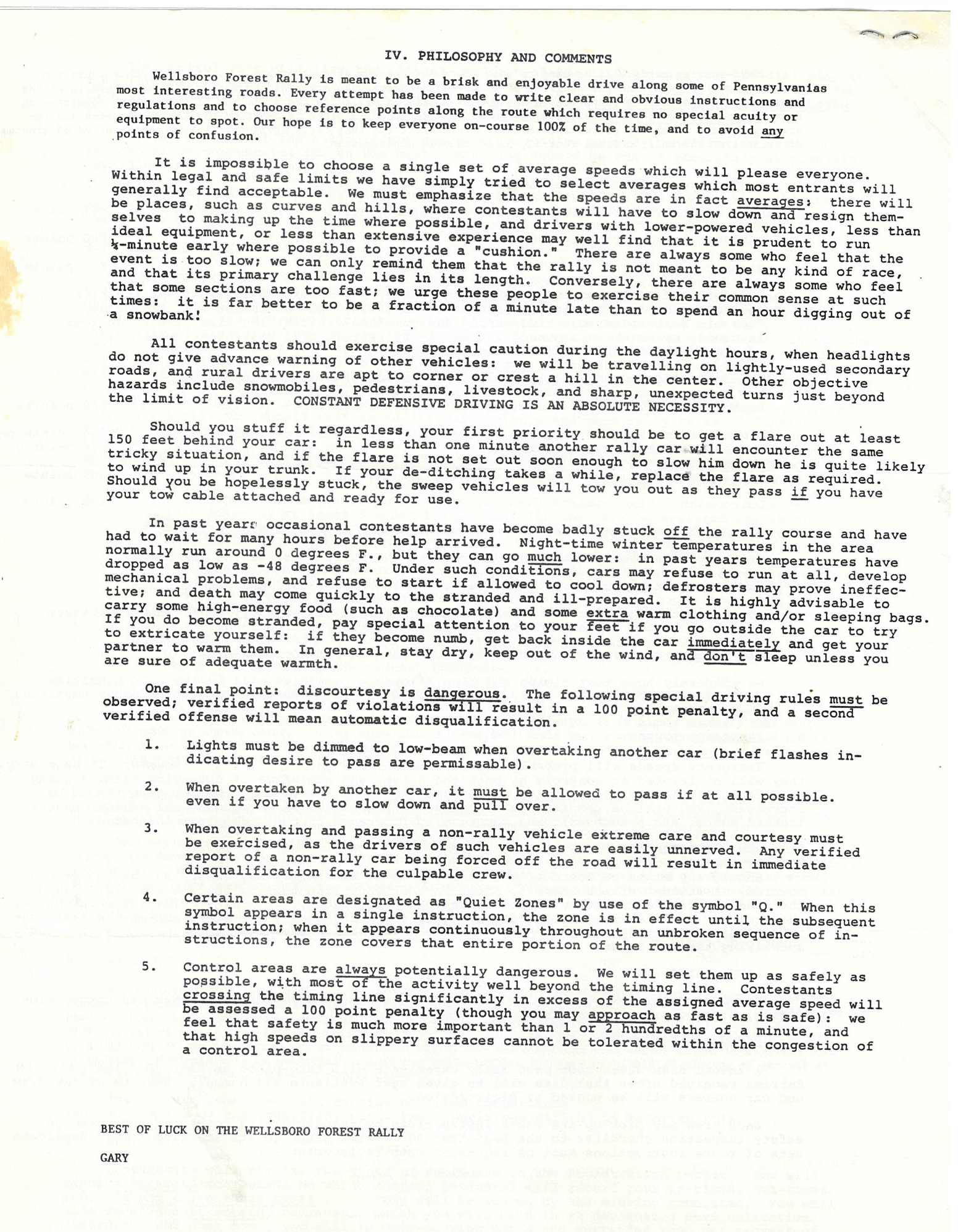 Wellsboro Forest Rally 1982